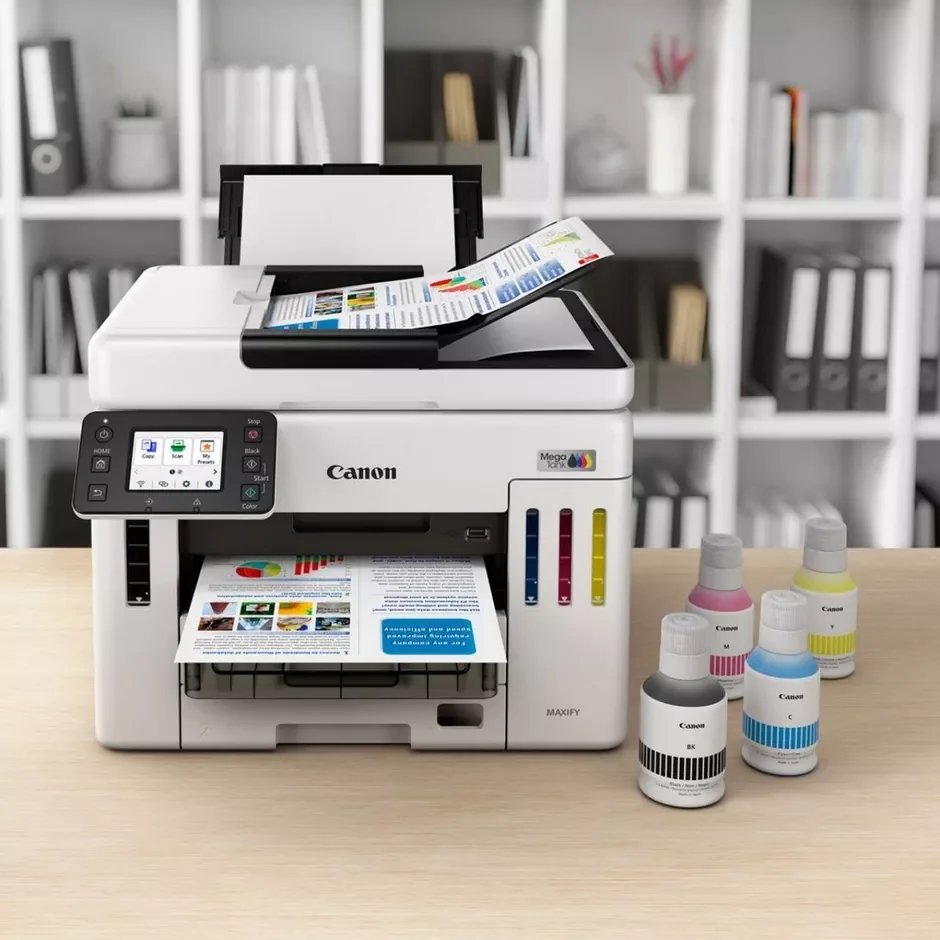 Canon ink tank printer with colour ink supplies